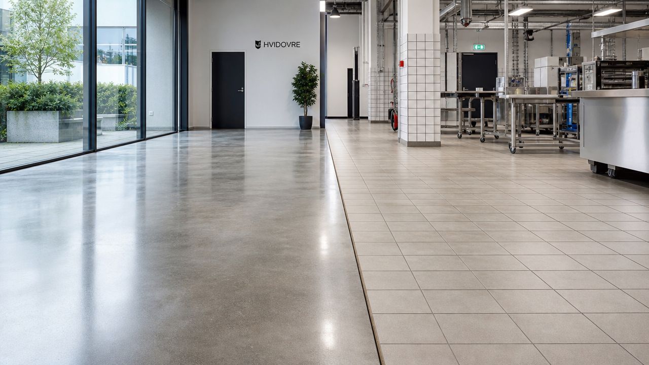 Akut gulvrengøring og gulvvask i erhvervsfacilitet Hvidovre.