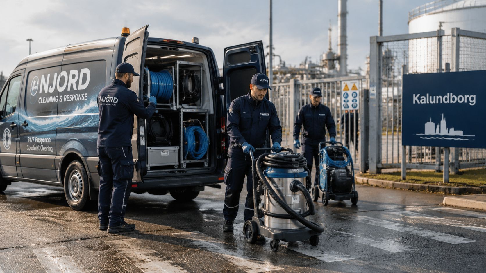 Professionel akut gulvrengøring med specialudstyr i Kalundborg.